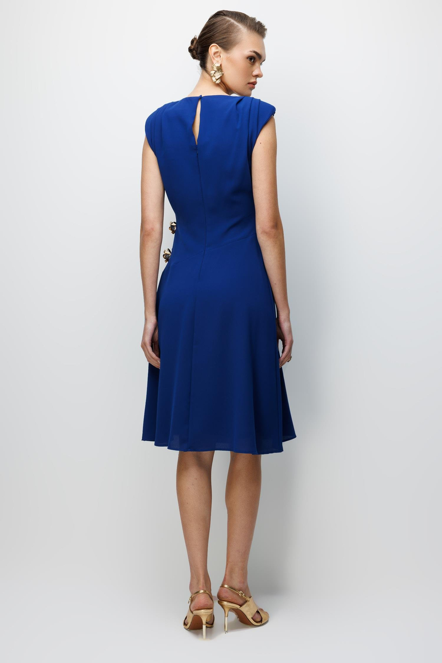 Bel Aksesuar Detaylı Mini Elbise SAKS