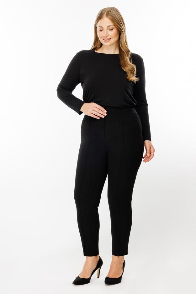 Bel Korsajı Lastikli Geniş Paça Pantolon SİYAH