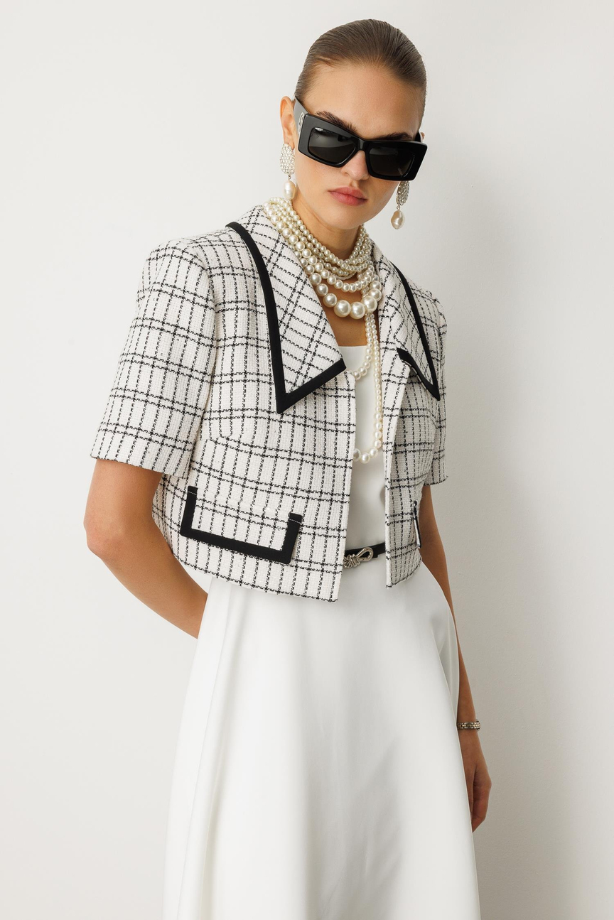 Chanel Suit with Piping Detail WHITE