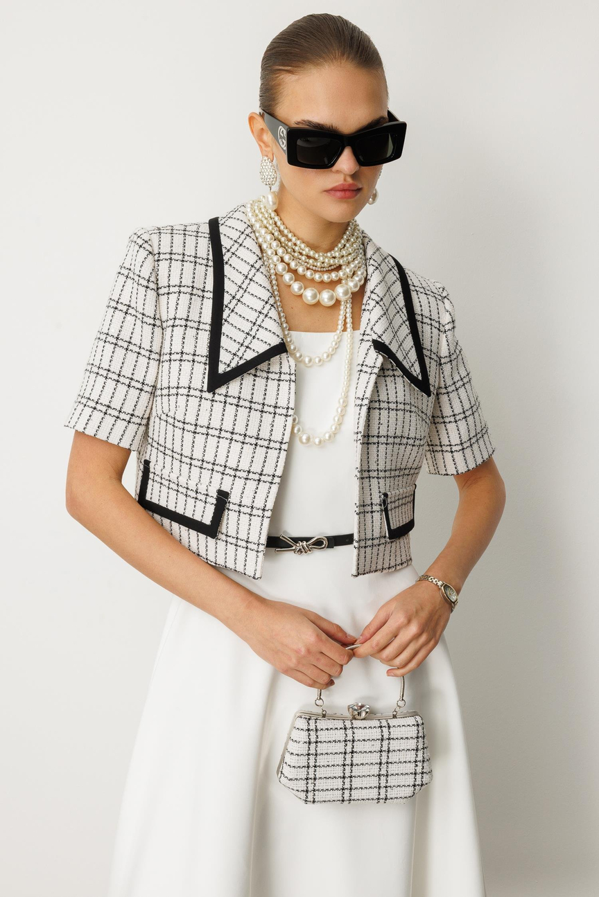 Chanel Suit with Piping Detail WHITE