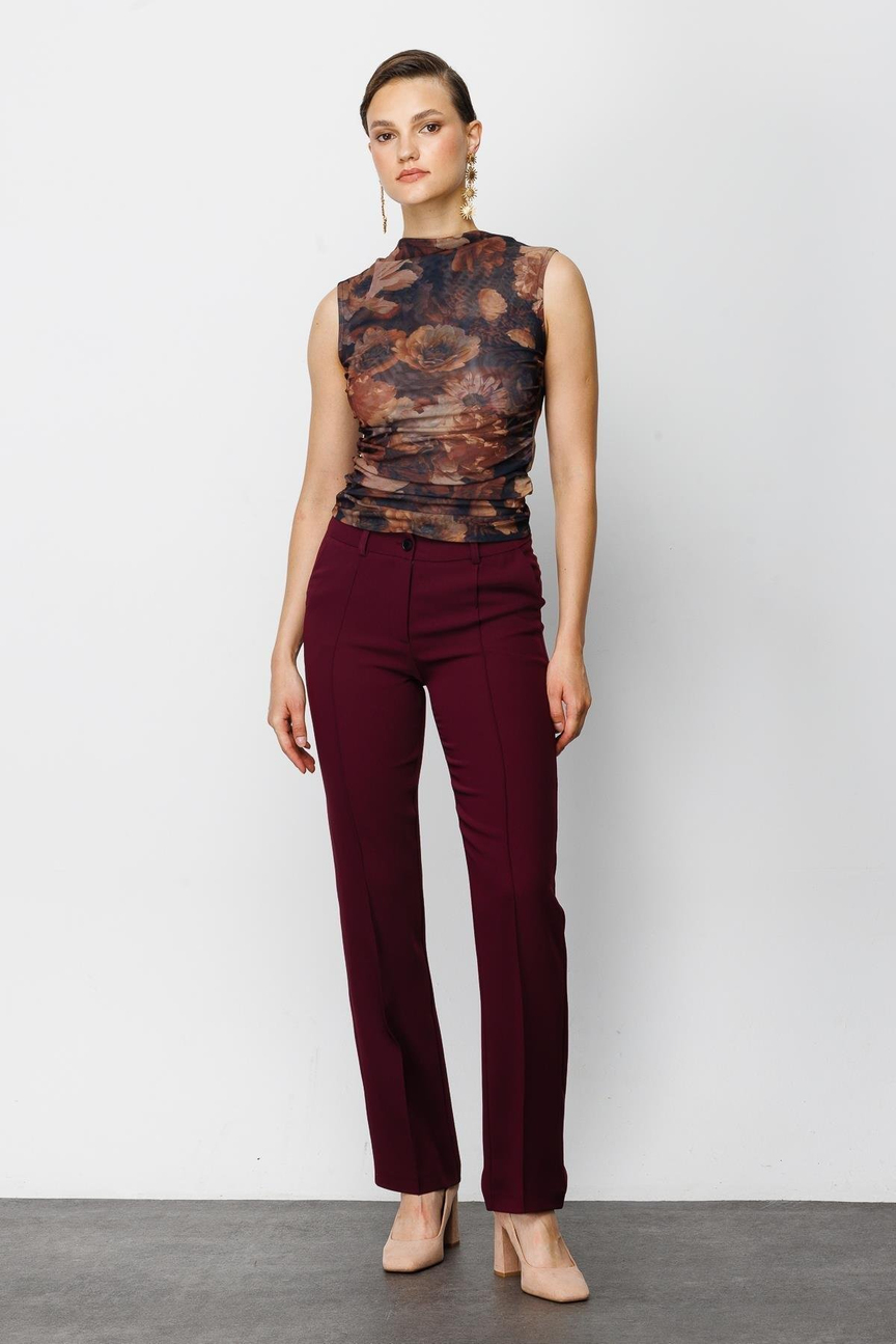 Boru Paça Düz Pantolon MÜRDÜM