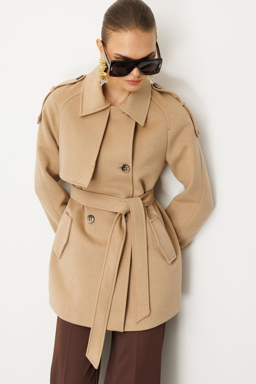 Jacket Collar Cashmere Coat CAMEL