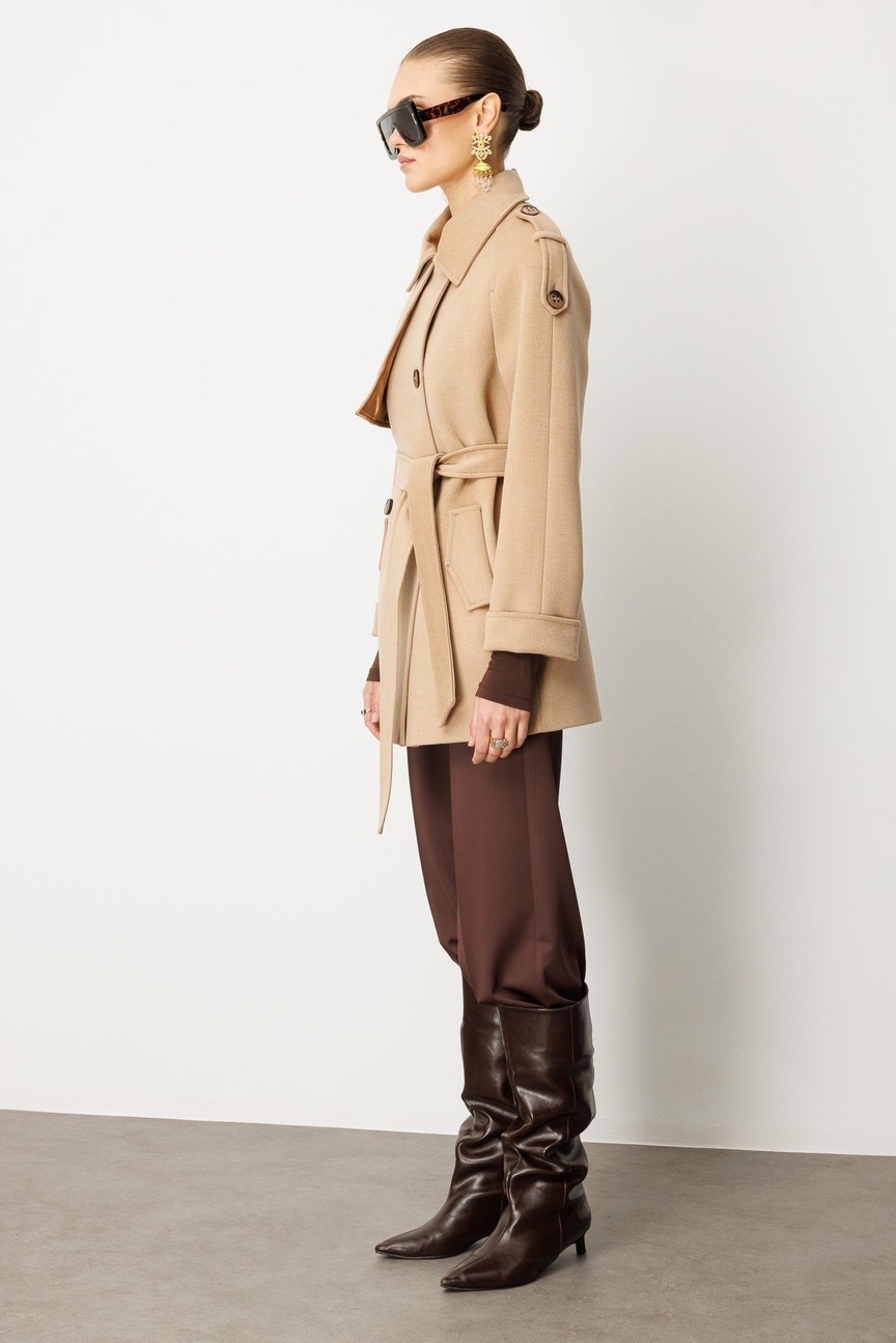 Jacket Collar Cashmere Coat CAMEL