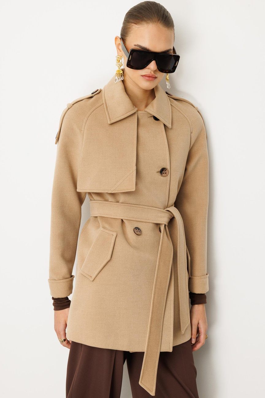 Jacket Collar Cashmere Coat CAMEL