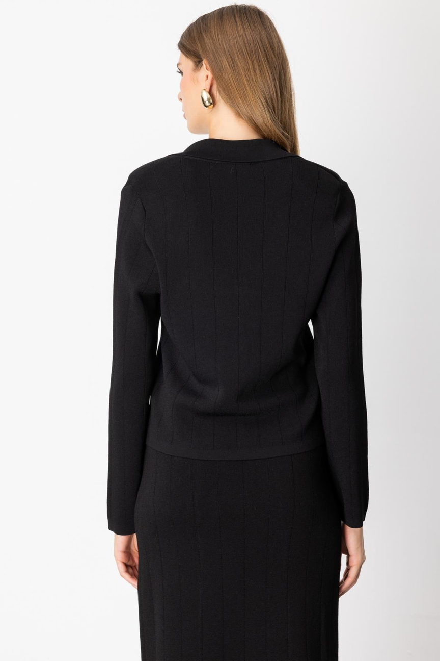 Cep Kapaklı Düğmeli Ceket SİYAH