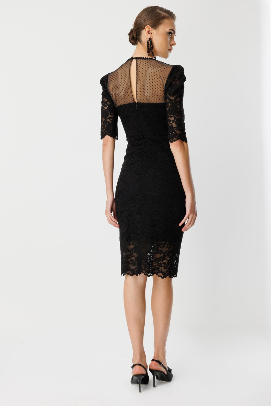 Dantel Detay Elbise SİYAH