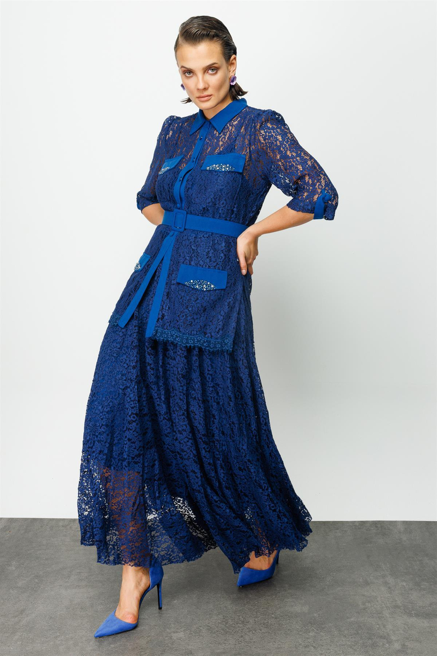 Lace Detail Set DARK BLUE