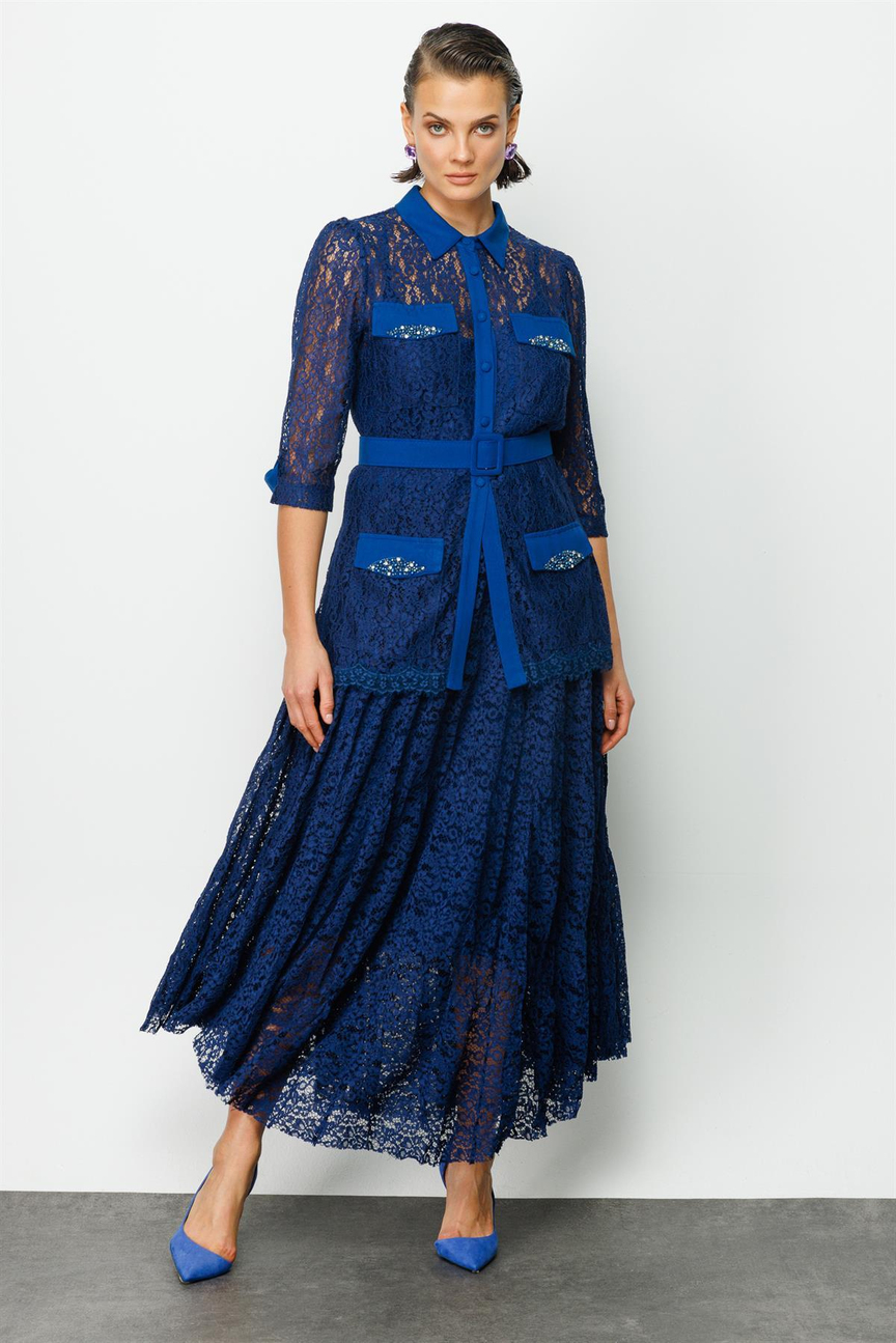 Lace Detail Set DARK BLUE