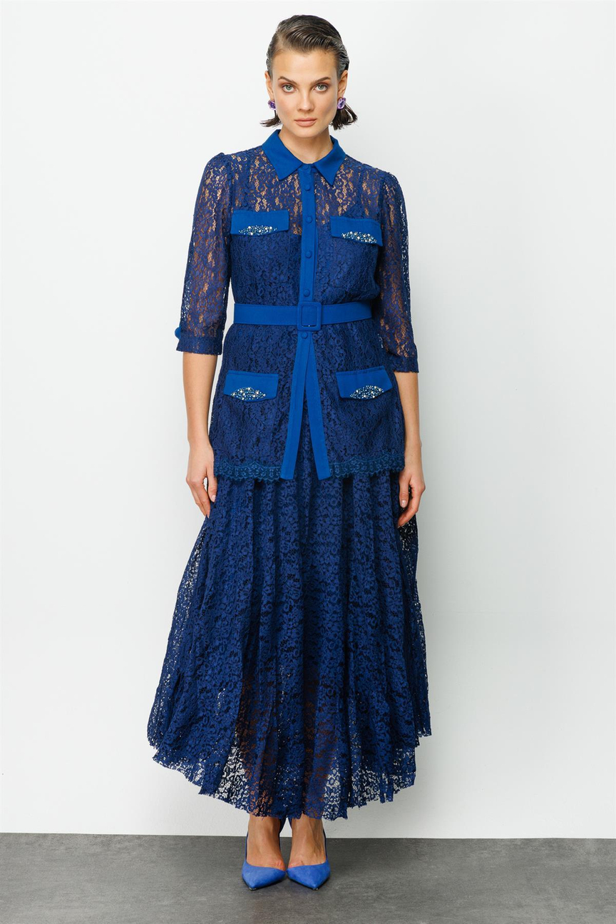 Lace Detail Set DARK BLUE