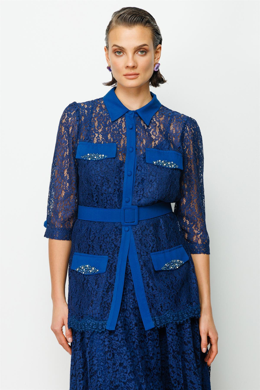 Lace Detail Set DARK BLUE