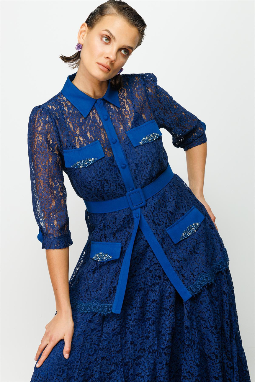 Lace Detail Set DARK BLUE
