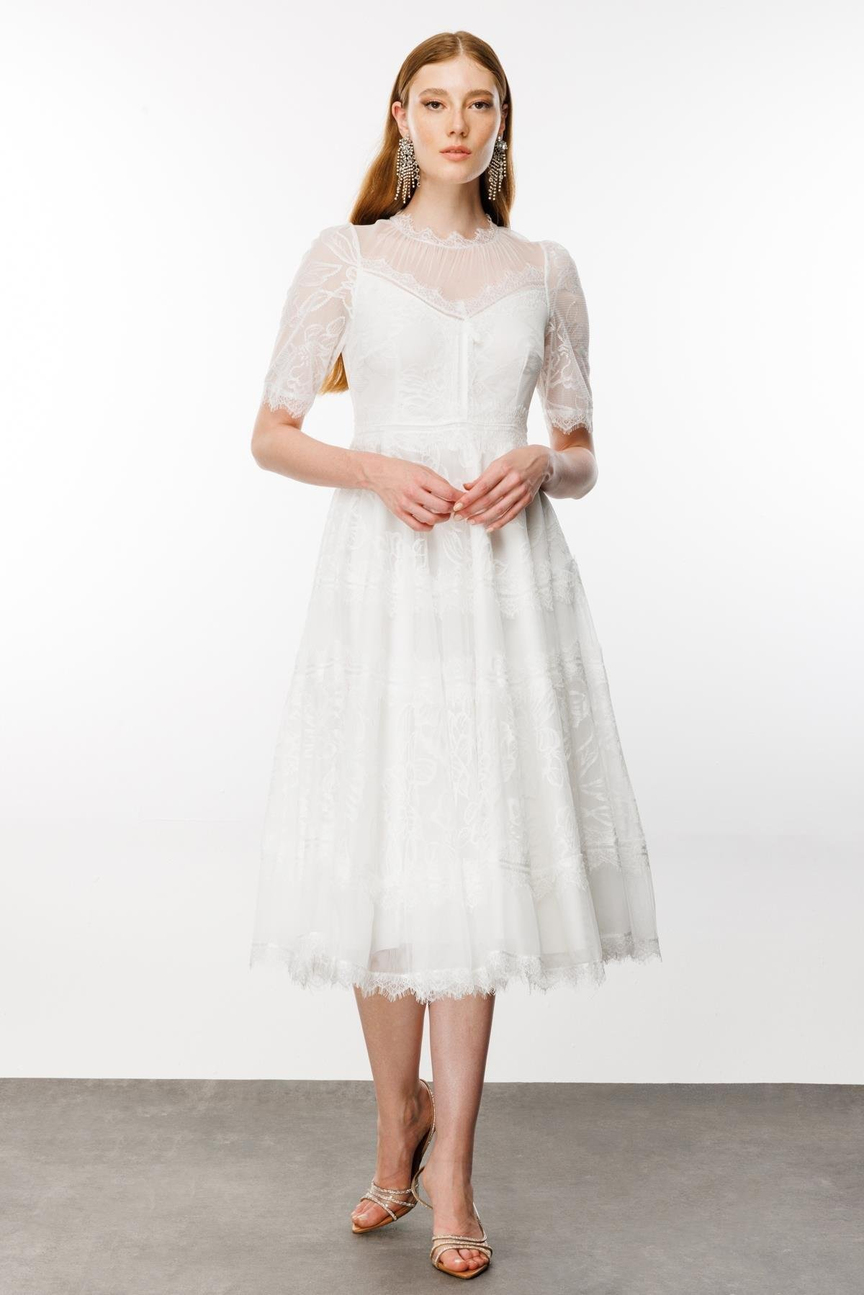 Dantel Elbise BEYAZ