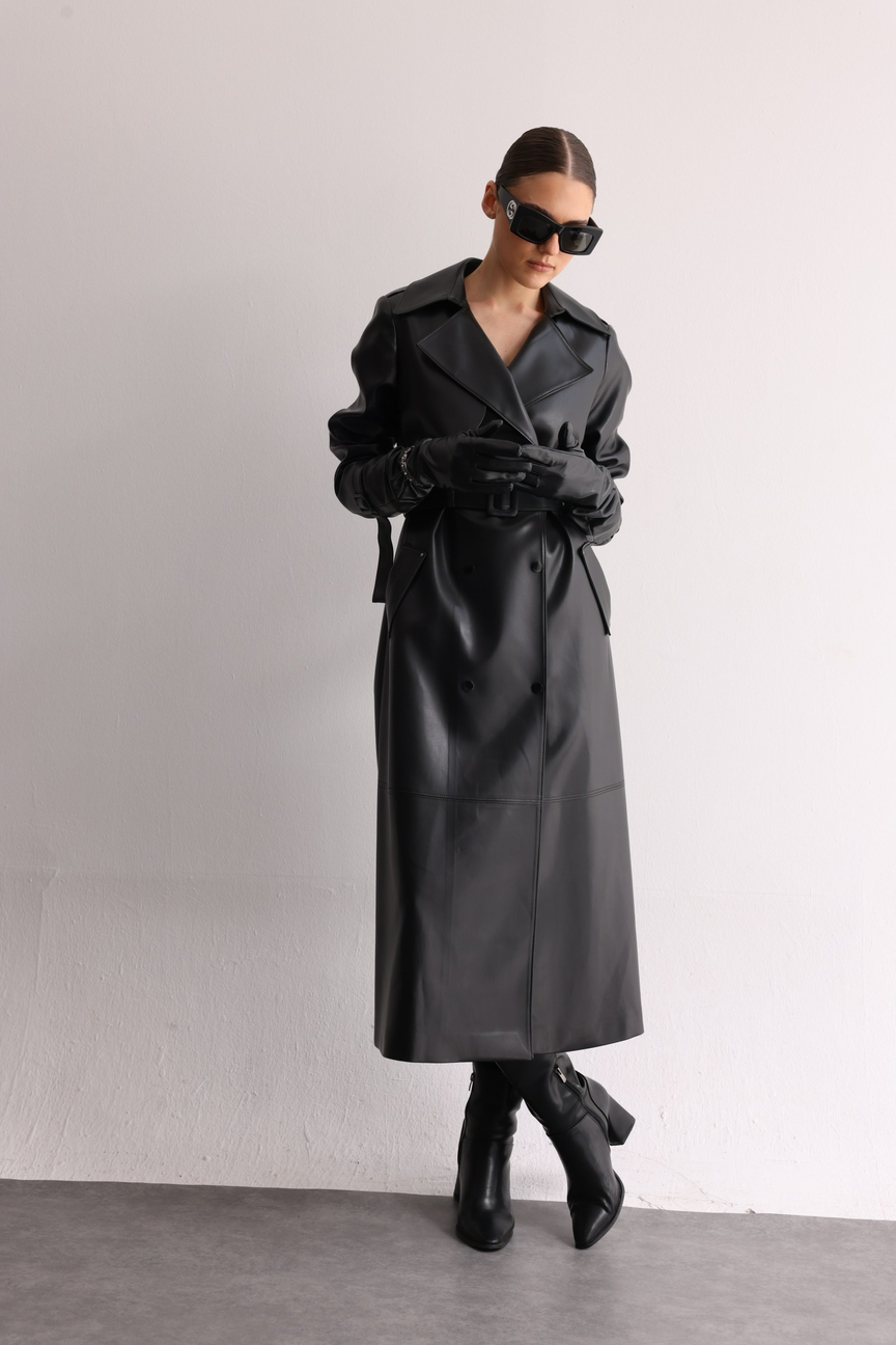 Trençkot SİYAH