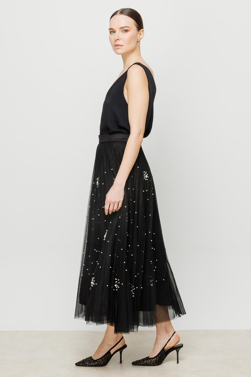 Pearl Stone Skirt BLACK