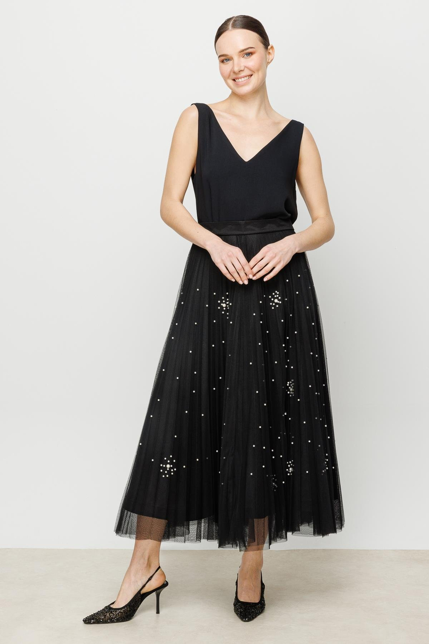 Pearl Stone Skirt BLACK
