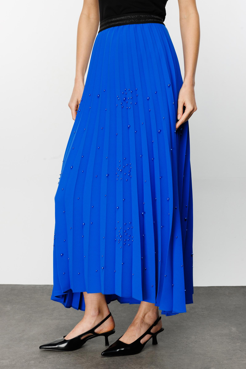 Pearl Crepe Soley Skirt SAKS-BLACK