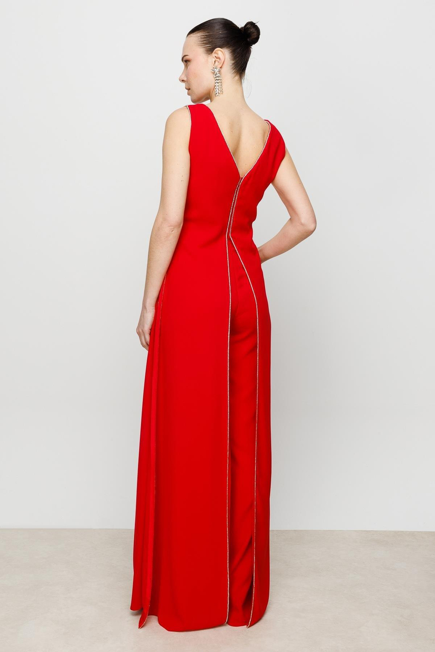 Embroidered Jumpsuit RED