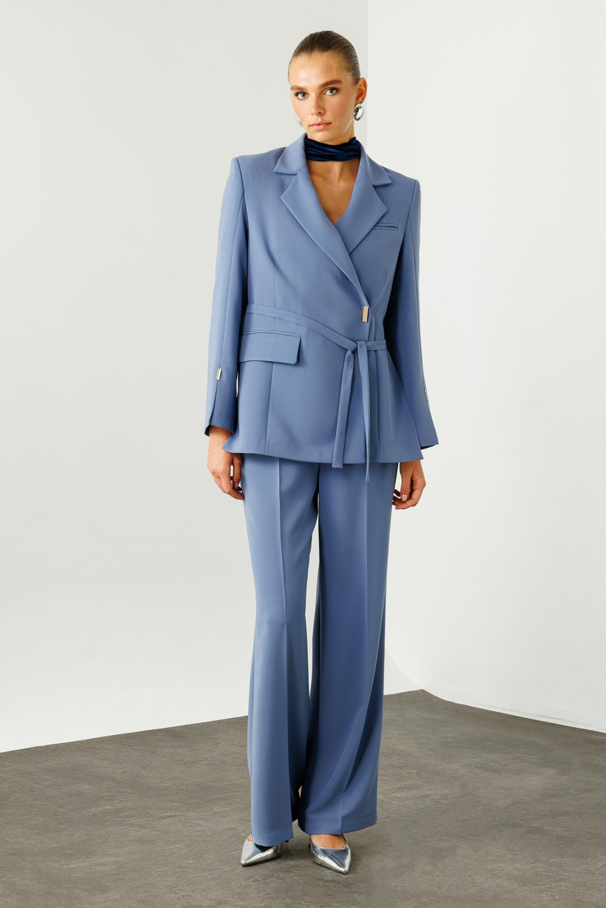 Kruvaze Ceketli Takım MAVİ