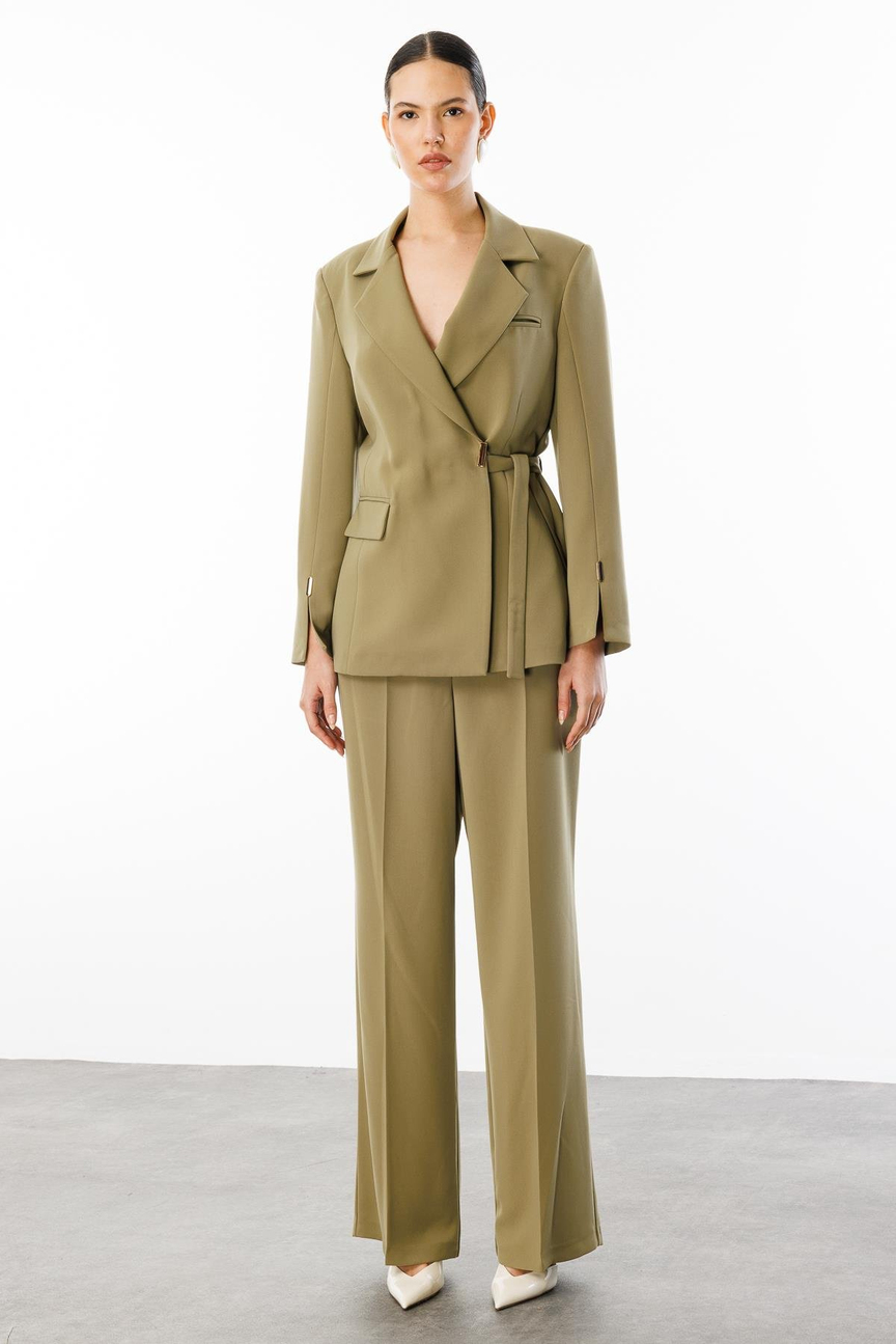 Kruvaze Ceketli Takım YEŞİL