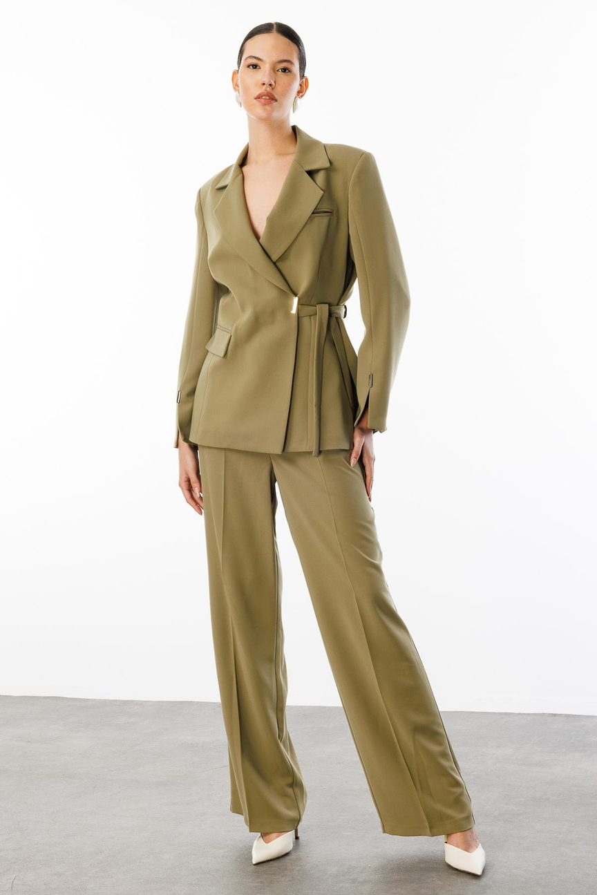 Kruvaze Ceketli Takım YEŞİL