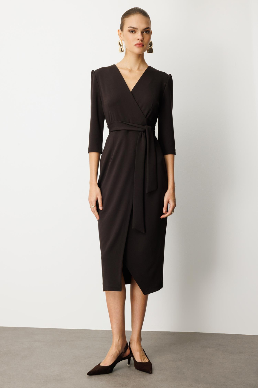 Double Breasted Dress BROWN