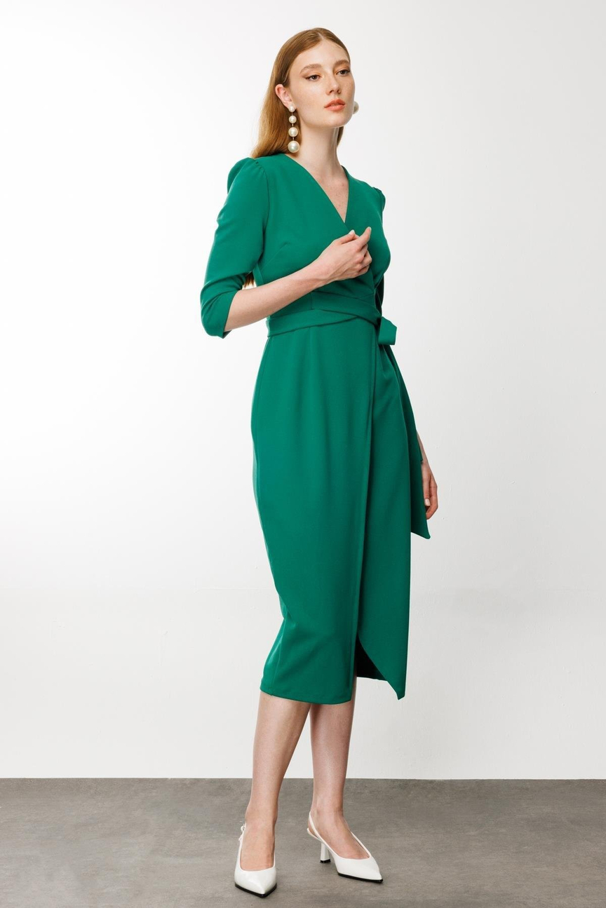 Kruvaze Elbise YEŞİL