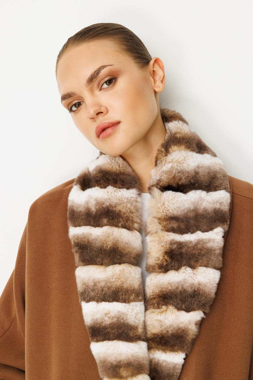 Short Coat with Fur Interior Detail, BROWN