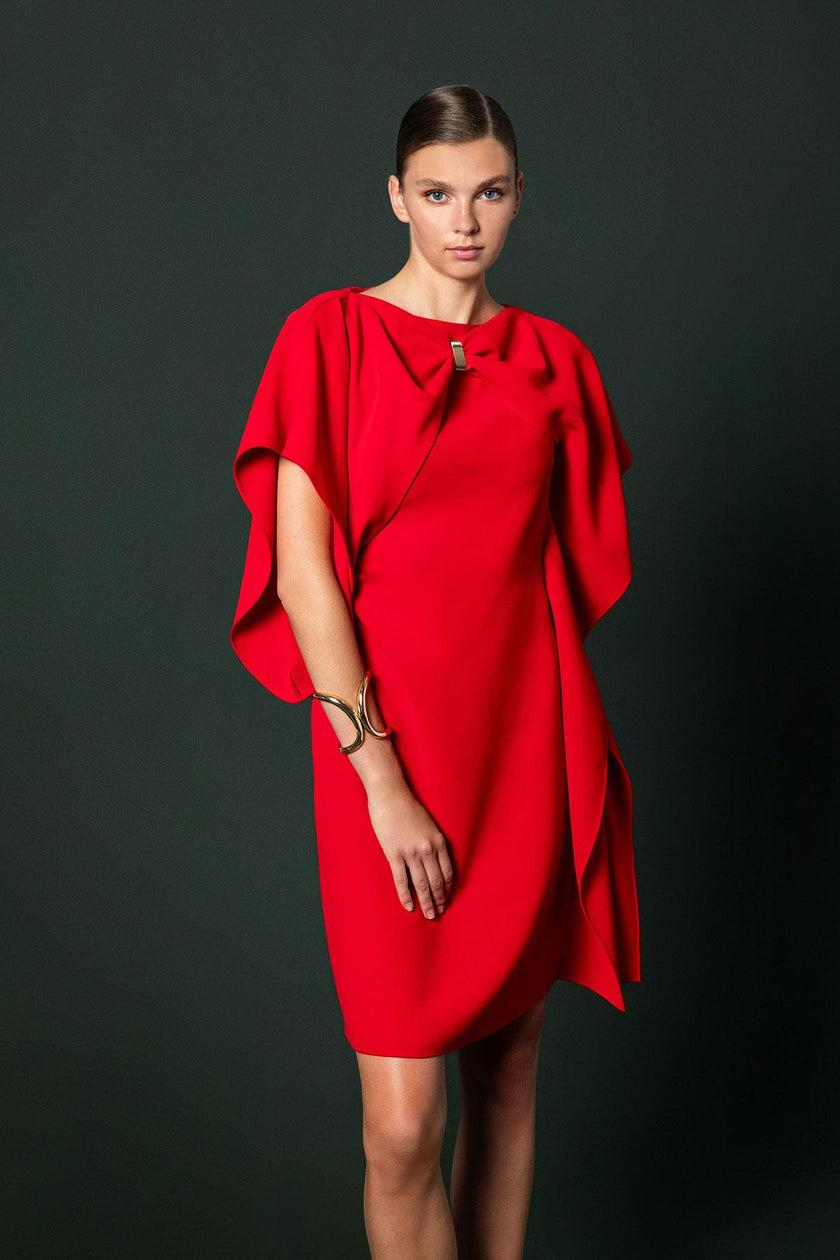 NEFELİ Asimetrik Kollu Mini Elbise