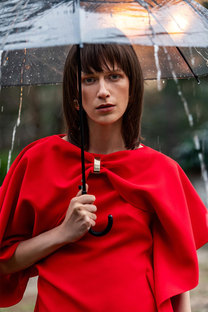 NEFELİ Asimetrik Kollu Mini Elbise