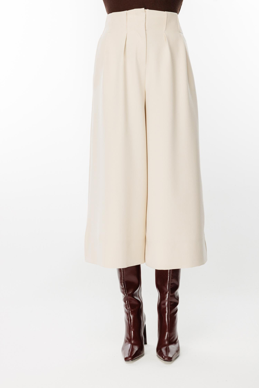 Önden Pileli Bol Paça Pantolon BEJ