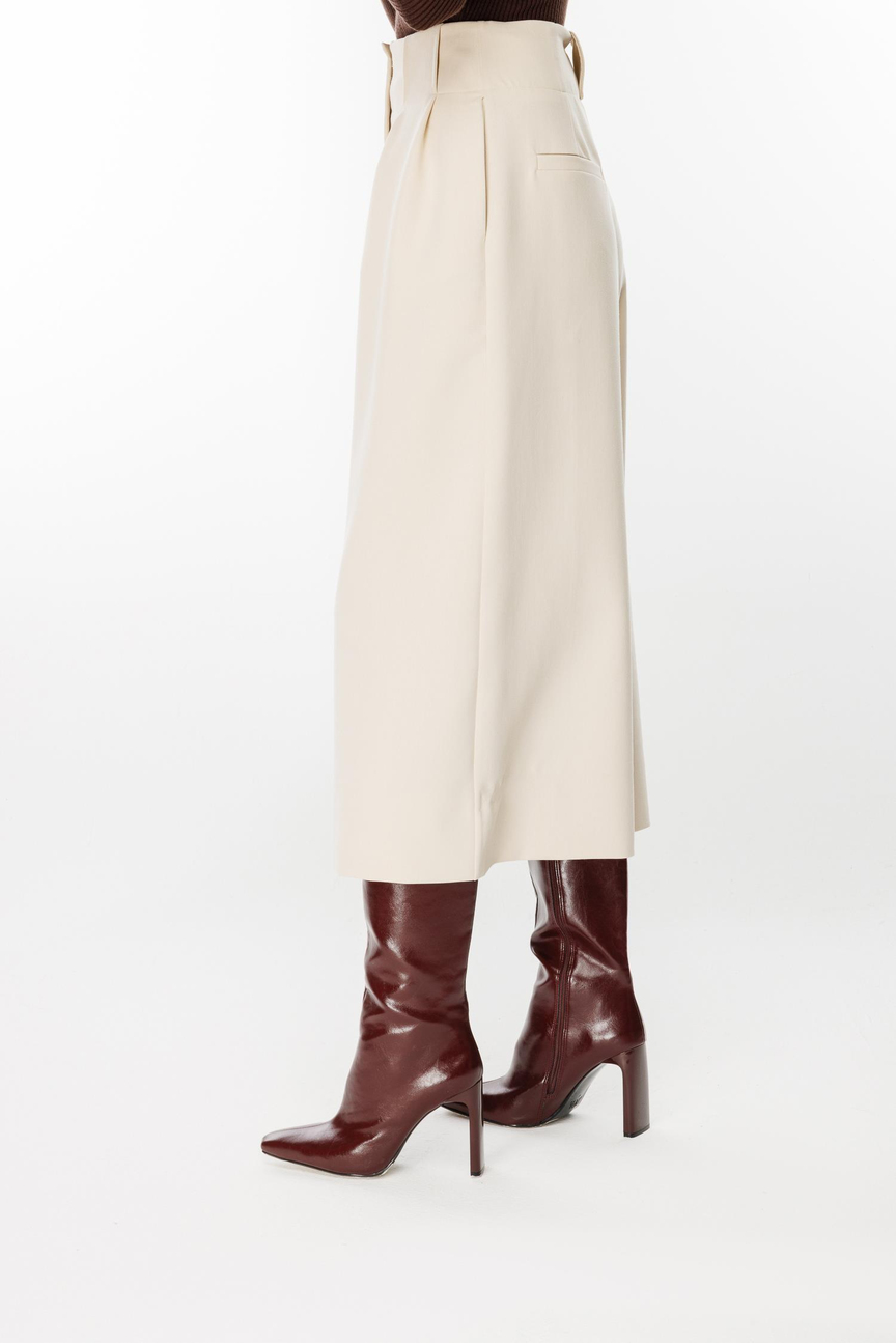 Önden Pileli Bol Paça Pantolon BEJ