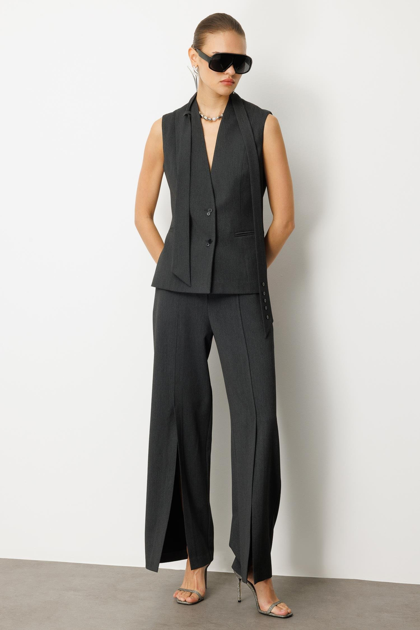 Front Slit Trousers ANTHRACITE