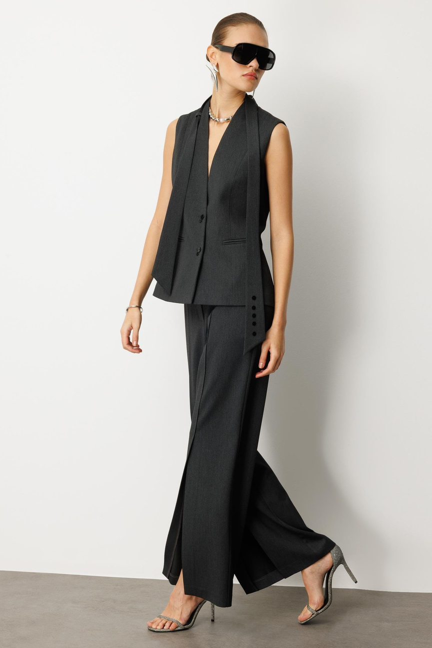 Front Slit Trousers ANTHRACITE