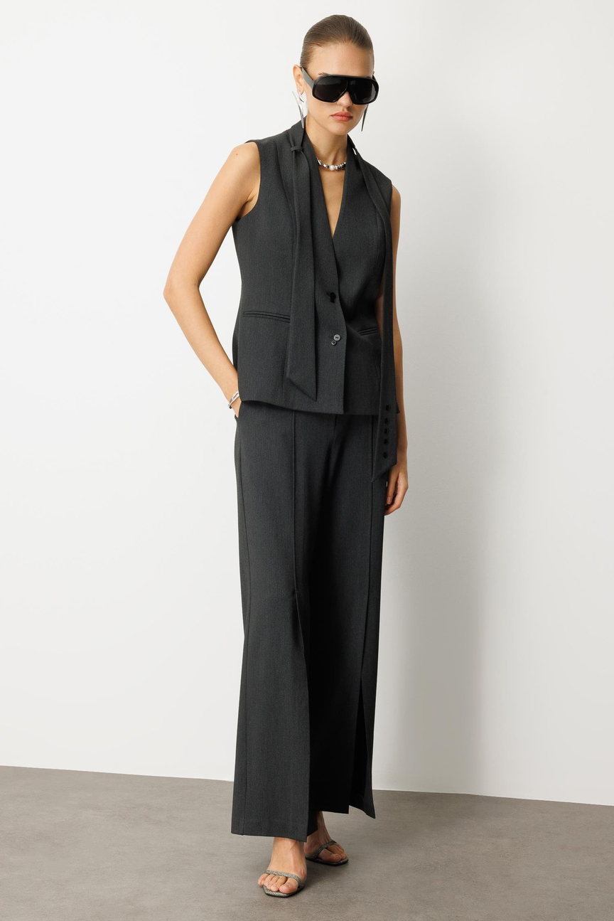 Front Slit Trousers ANTHRACITE