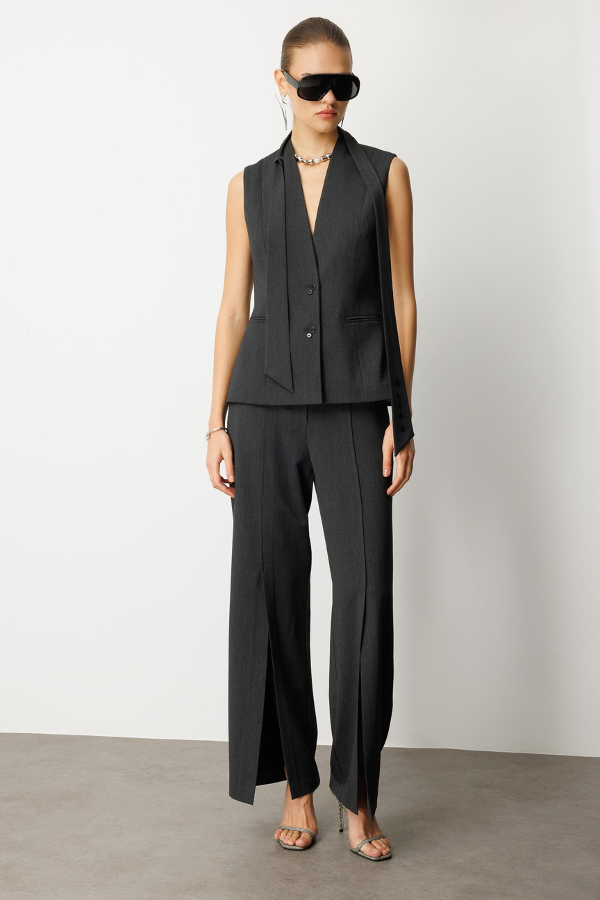 Front Slit Trousers ANTHRACITE
