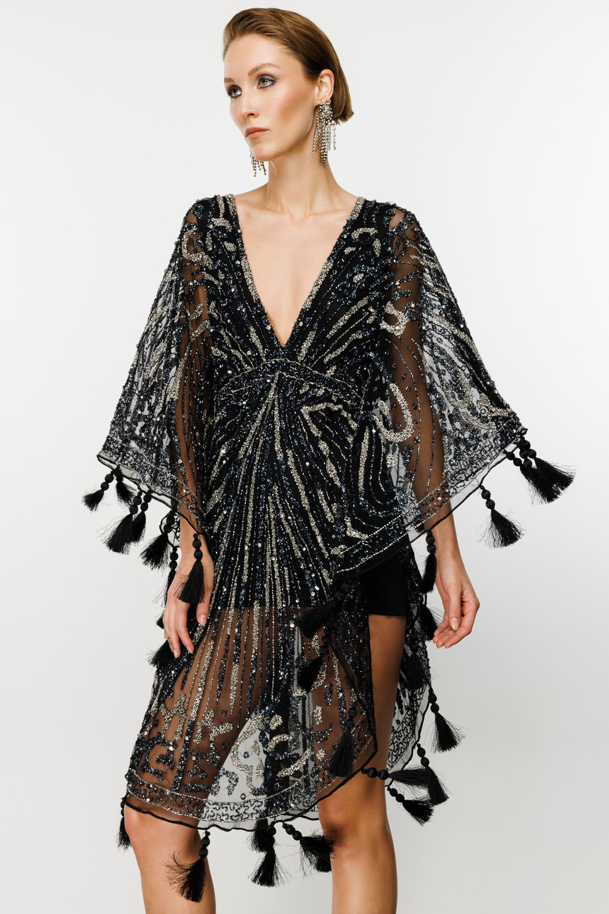 Special Stone Embroidered Poncho