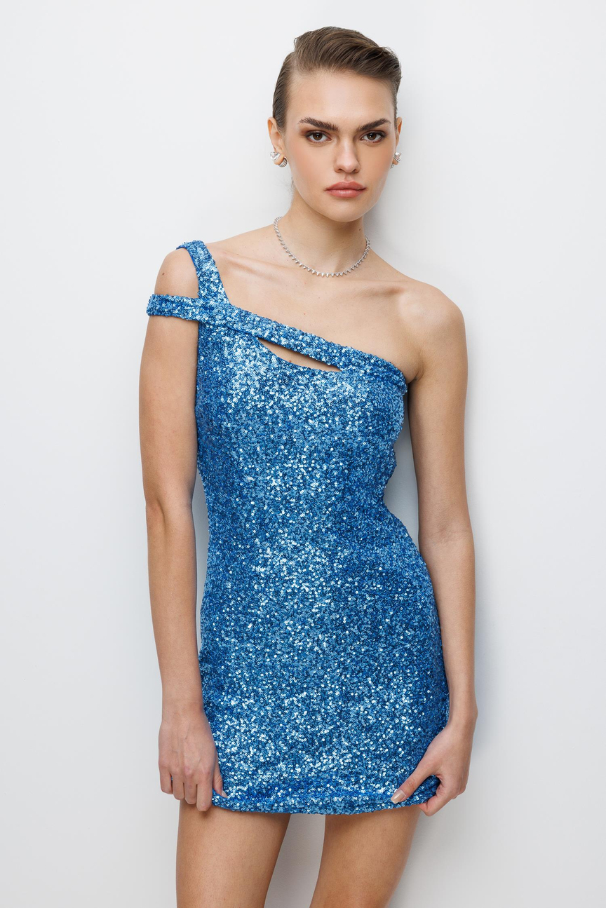 Payet Mini Elbise MAVİ