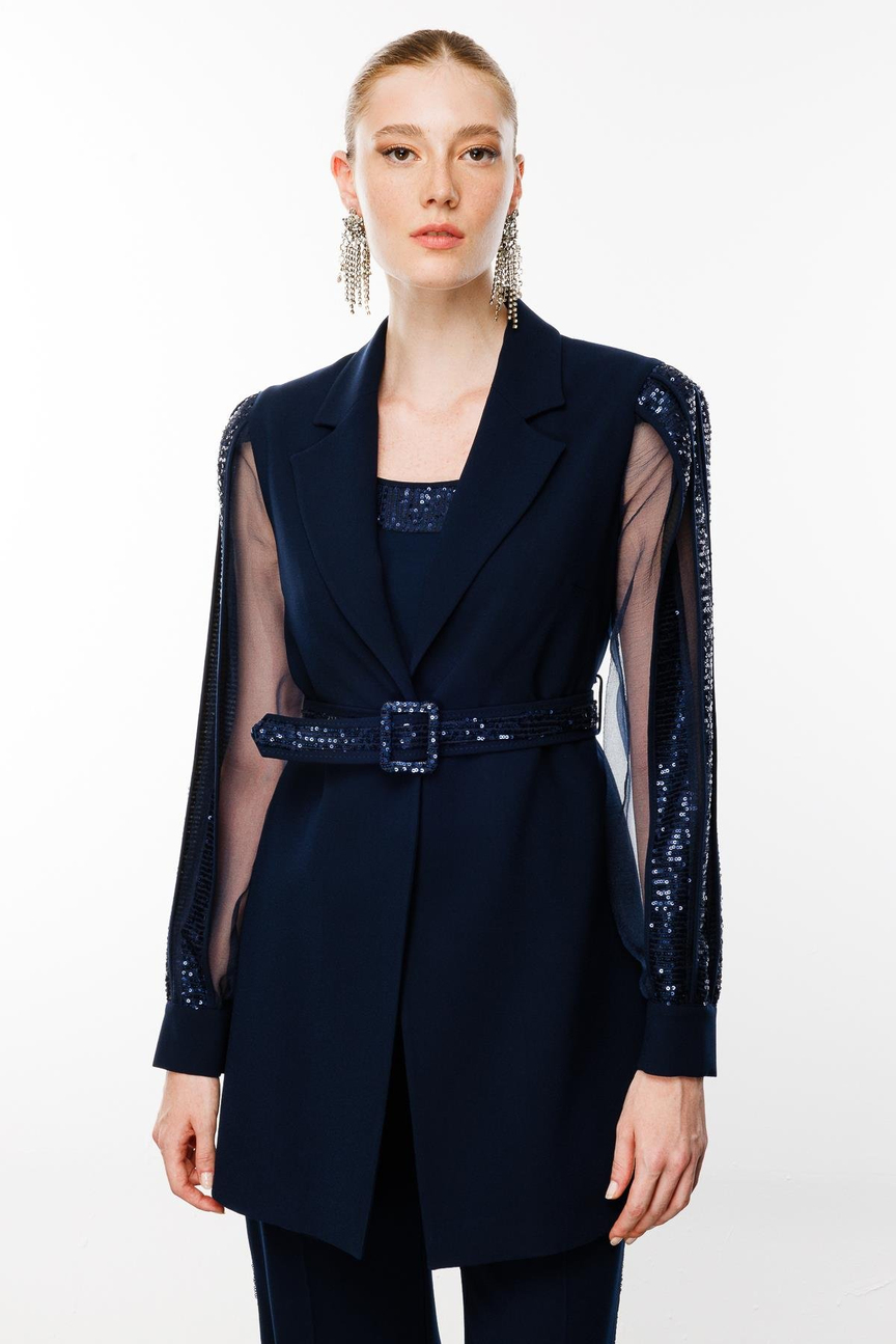 Sequin Striped 3 Piece Set DARK BLUE