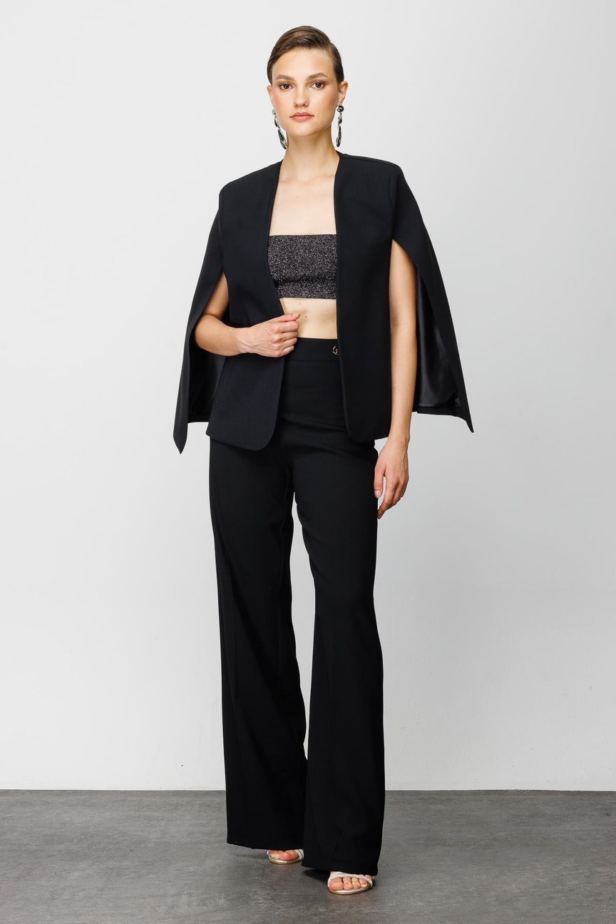 Pelerin Ceket SİYAH