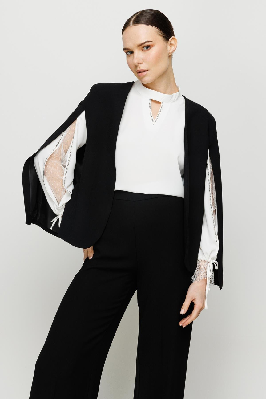 Pelerin Ceket SİYAH