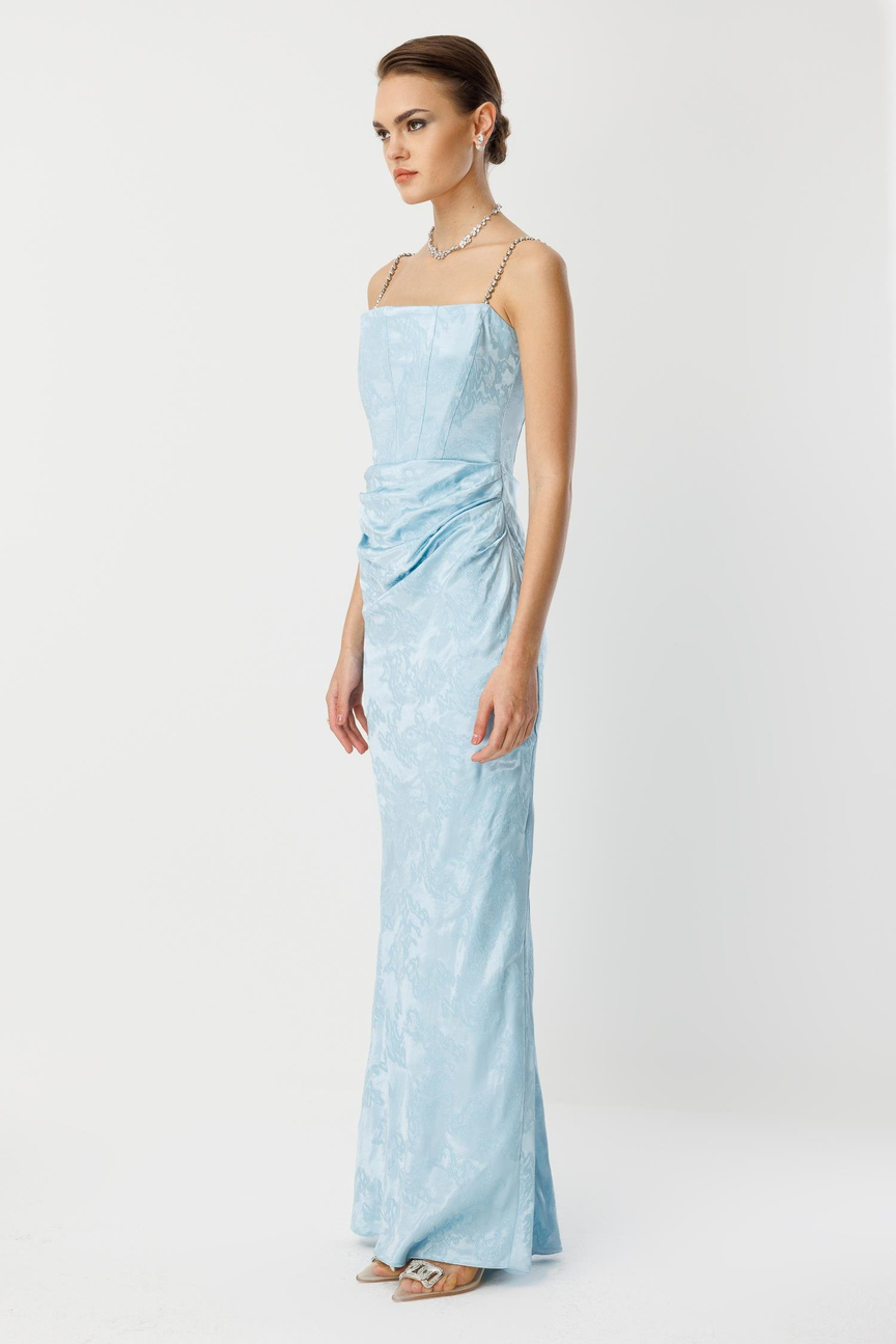 Strapless Jacquard Dress BLUE