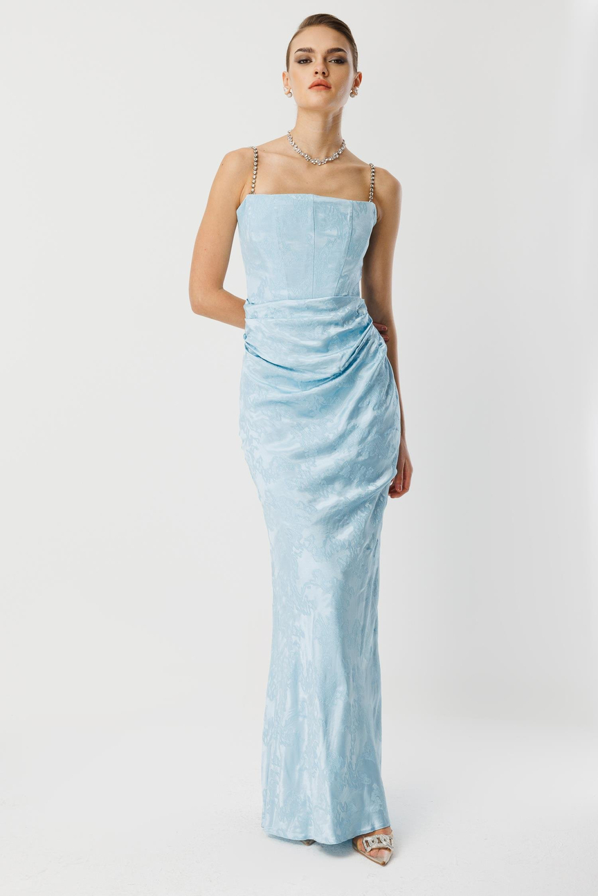 Strapless Jacquard Dress BLUE