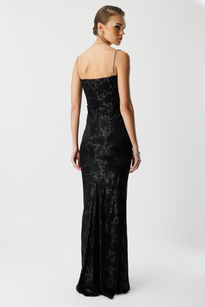 Strapless Jacquard Dress BLACK