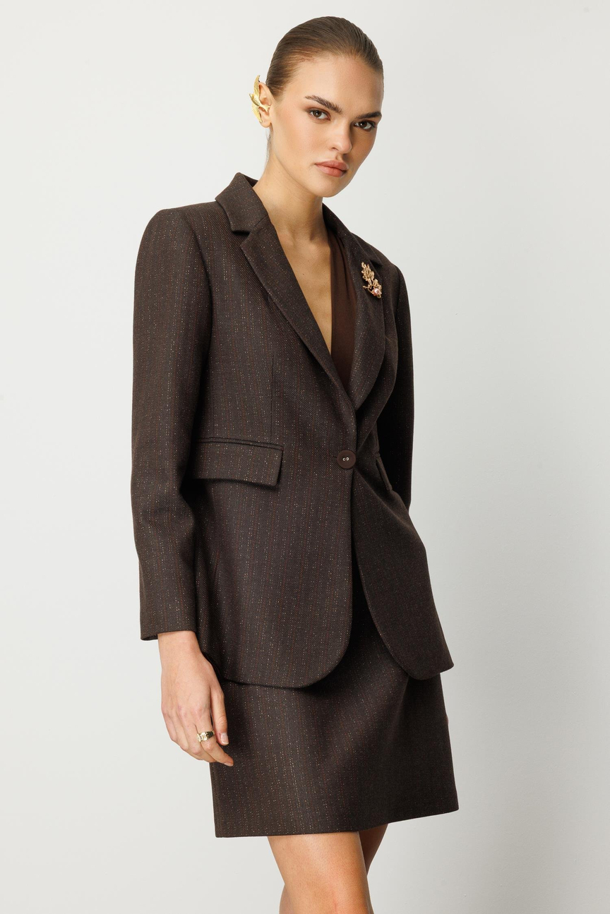 Tek Düğme Blazer Ceket KAHVE