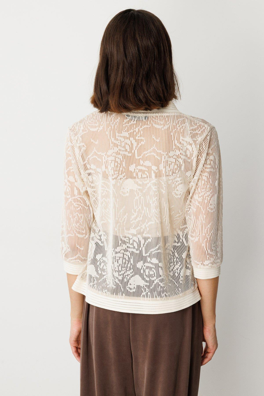 Transparan DantelliTransparent Lace Cardigan ECRUHırka EKRU