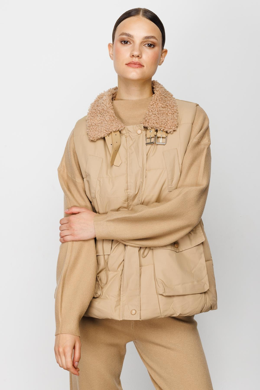 Knitwear Trousers Vest Set CAMEL