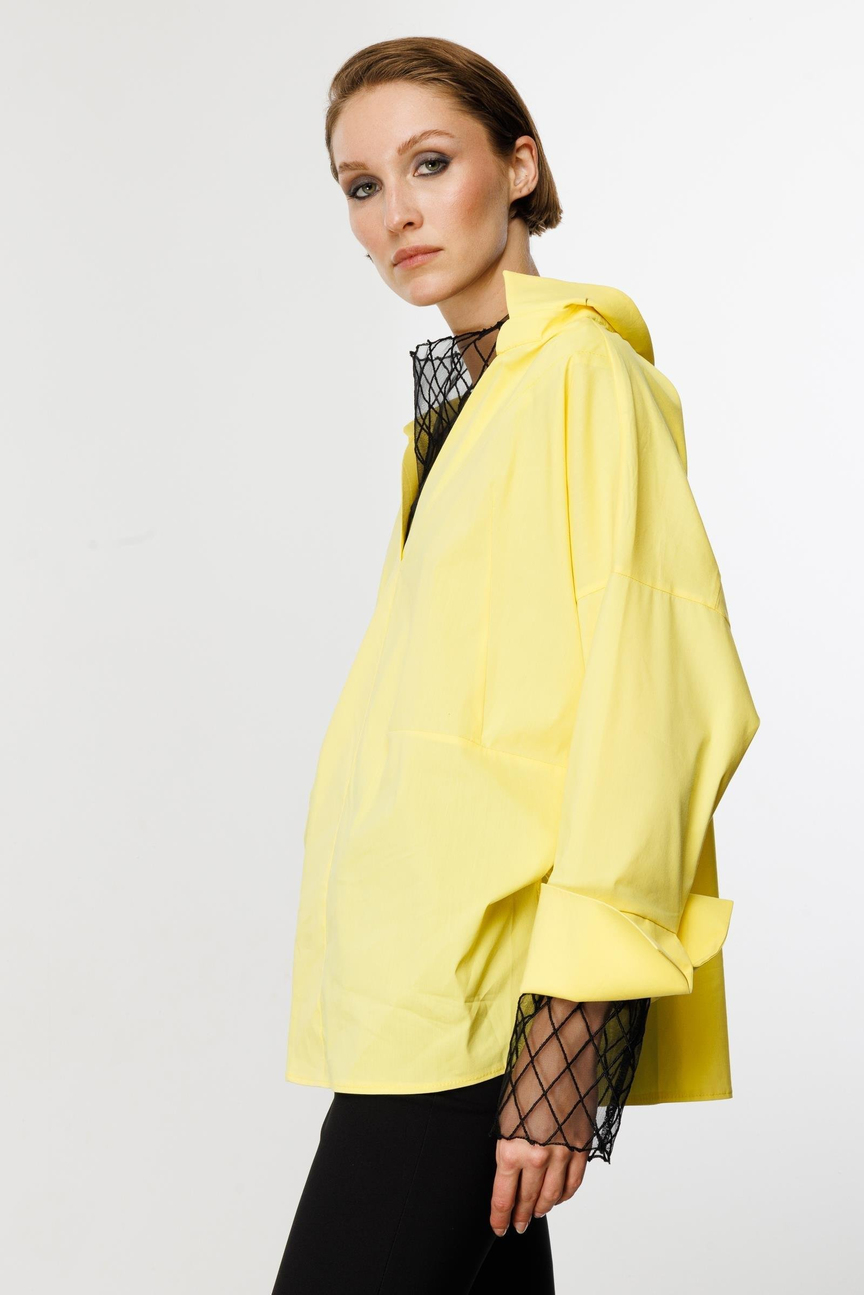 Tül Brode Detay Gömlek SARI