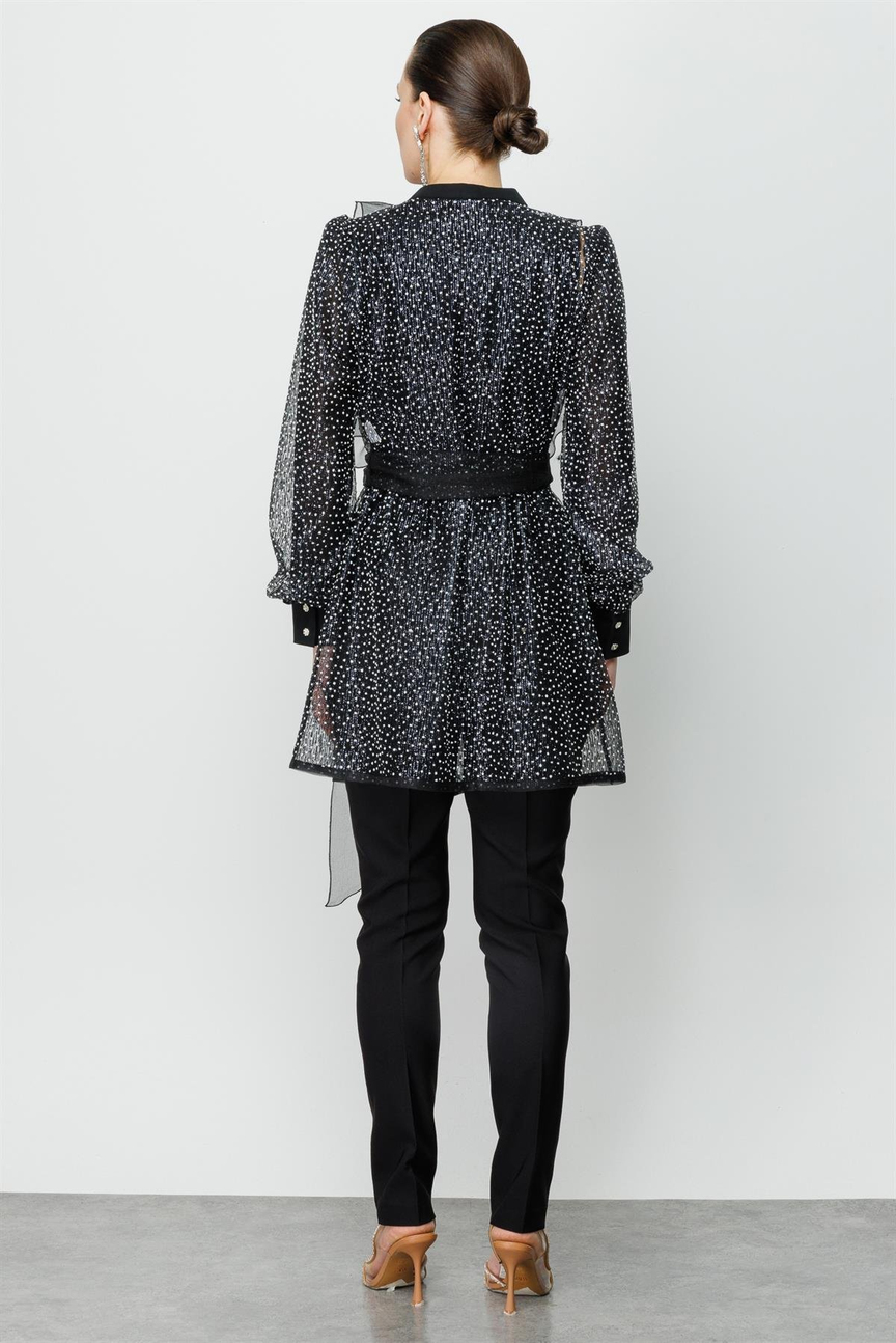 Volan Detay Tunik SİYAH