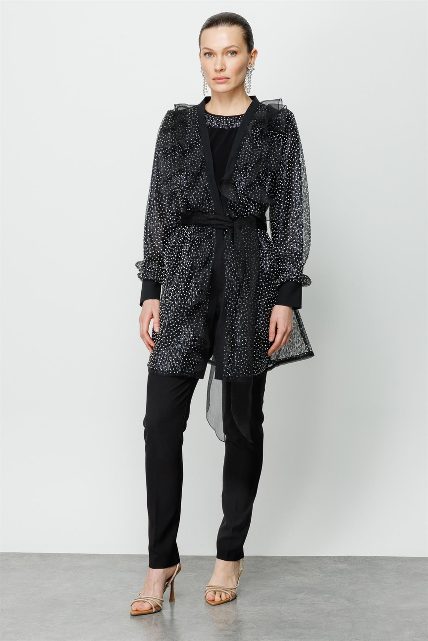 Volan Detay Tunik SİYAH