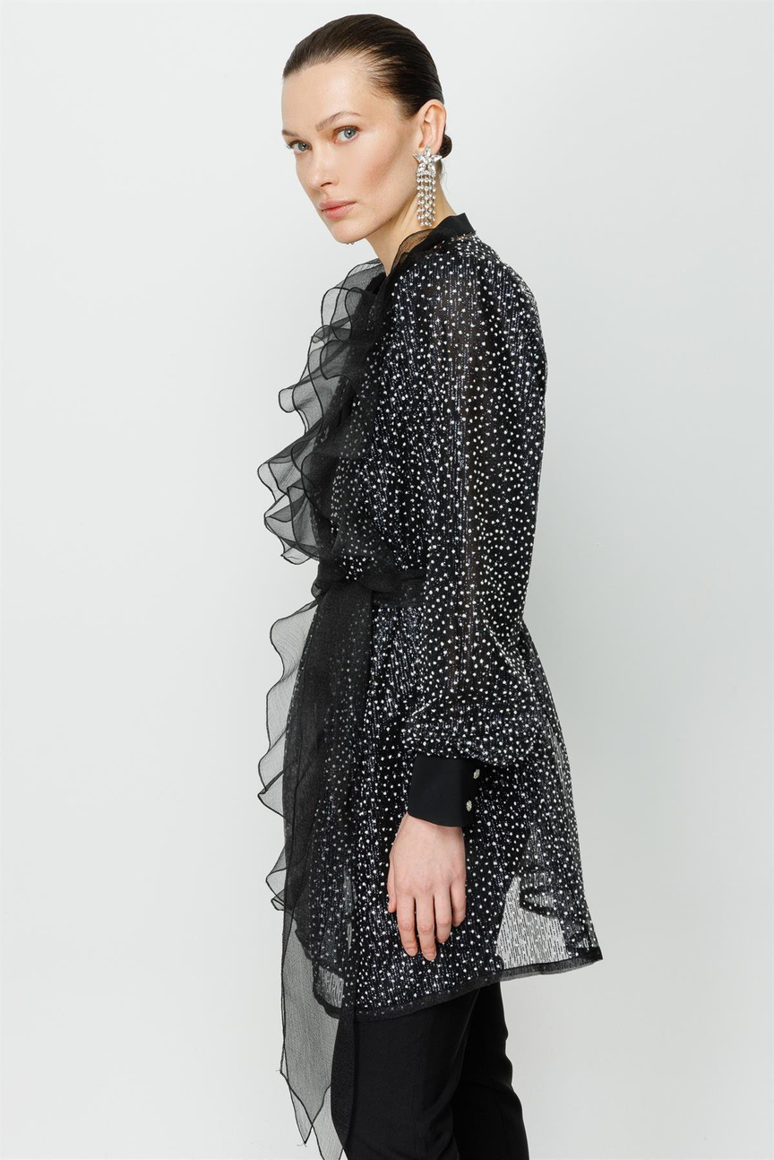 Volan Detay Tunik SİYAH